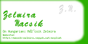 zelmira macsik business card